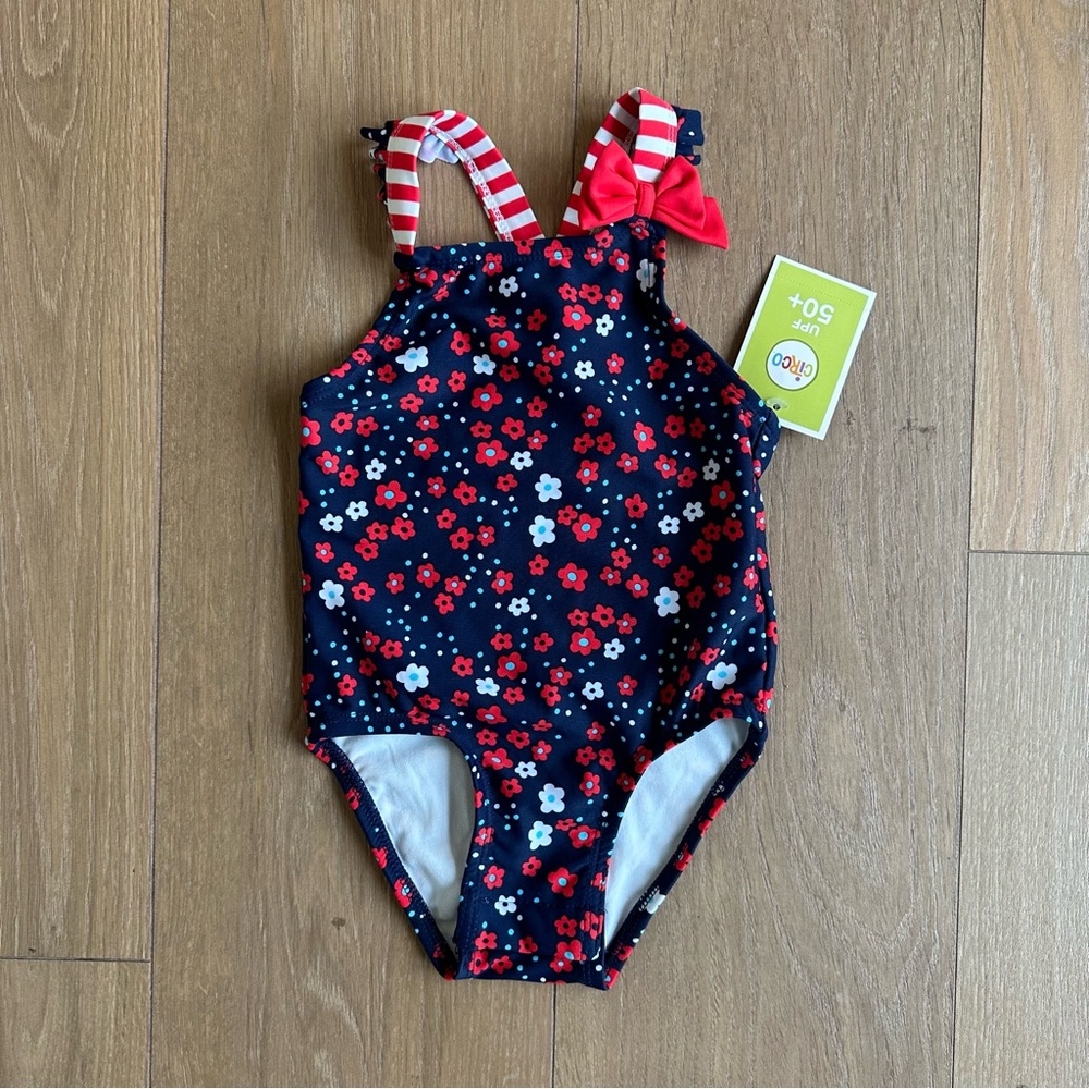 Circo Blue and Red One Piece Swimsuit